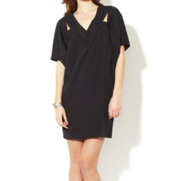 Susana Monaco Black Cut Out V-Neck Shift Dress - Picture 2 of 10